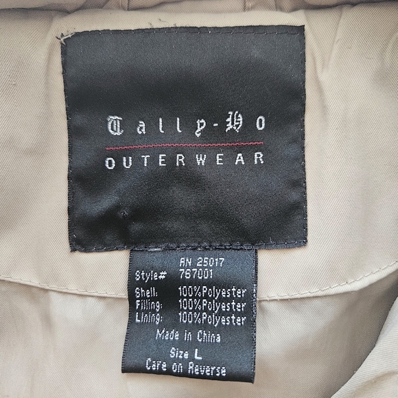 Tally Ho Women's Beige Quilted Puffer Jacket Sz Large Fall Neutral Minimalist - Picture 6 of 15